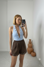 Body Halter con Occhielli Silver