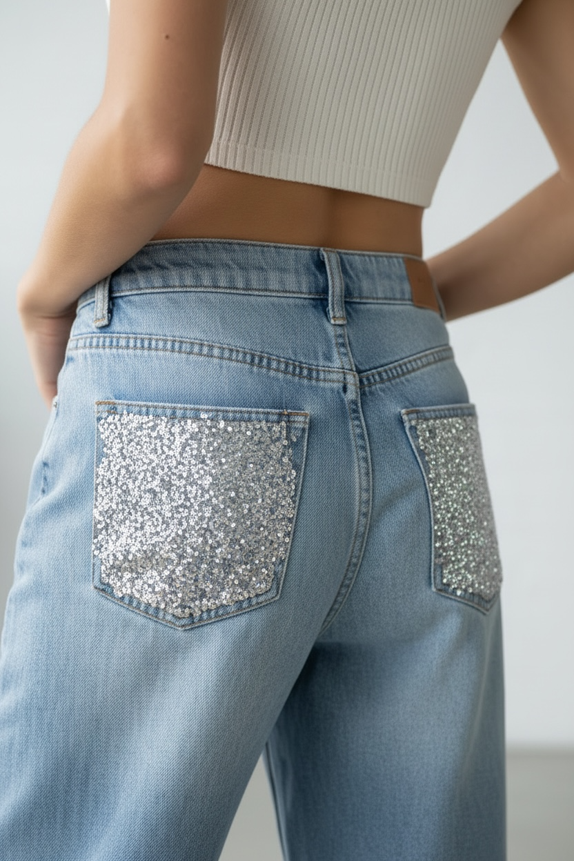 Jeans Diamond Pocket