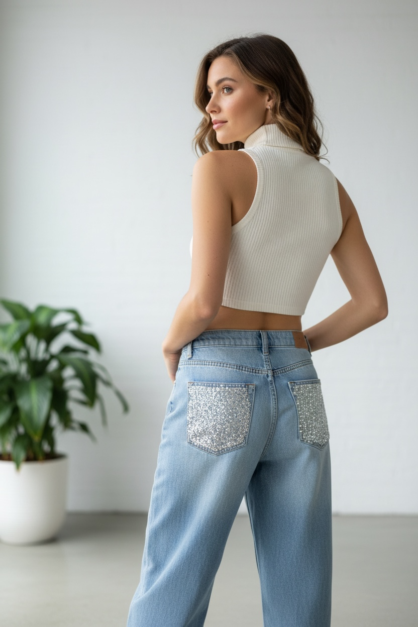 Jeans Diamond Pocket