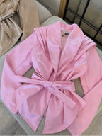 Blazer Tailleur "Amelia" – Giacca a Portafoglio con Cintura e Collo a Scialle