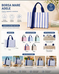 Borsa Mare Adele in Cotone Idrorepellente | Capiente a Righe