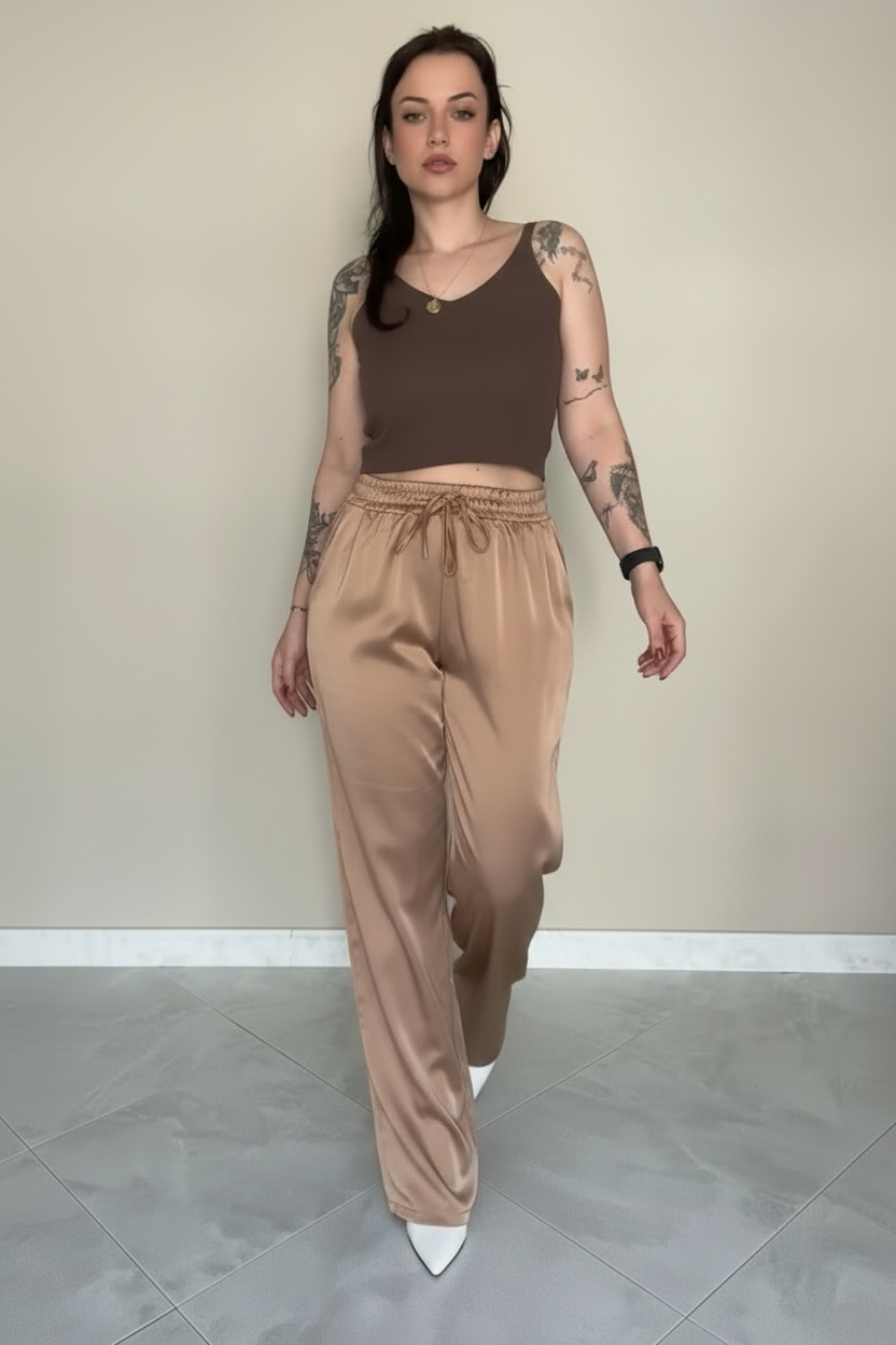 Pantalone Palazzo "Luce Dorata"