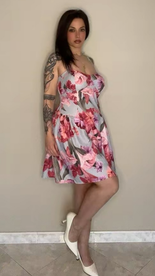 Abito Emily -Stampa Floreale Rosa e Fucsia