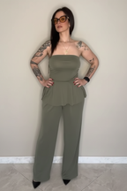 Set Coordinato "Atena" - Top Peplum e Pantalone Palazzo