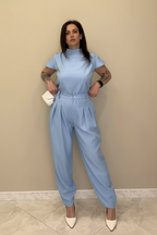 Coordinato Nuvola -Top Boxy e Pantaloni Wide-Leg Pinces