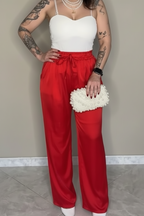 Pantalone Satin Rosso Passione