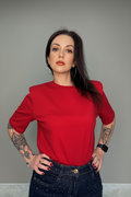 T-shirt Unica Rossa -Con Spalline Imbottite
