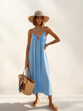 Abito Lungo Clelia Azzurro Versatile - Da Giorno a Sera