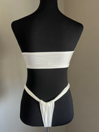 Set 3 Pezzi Costume Bikini Nanà  e Copricostume Bianco con Gioiello