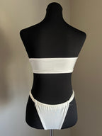 Set 3 Pezzi Costume Bikini Nanà  e Copricostume Bianco con Gioiello