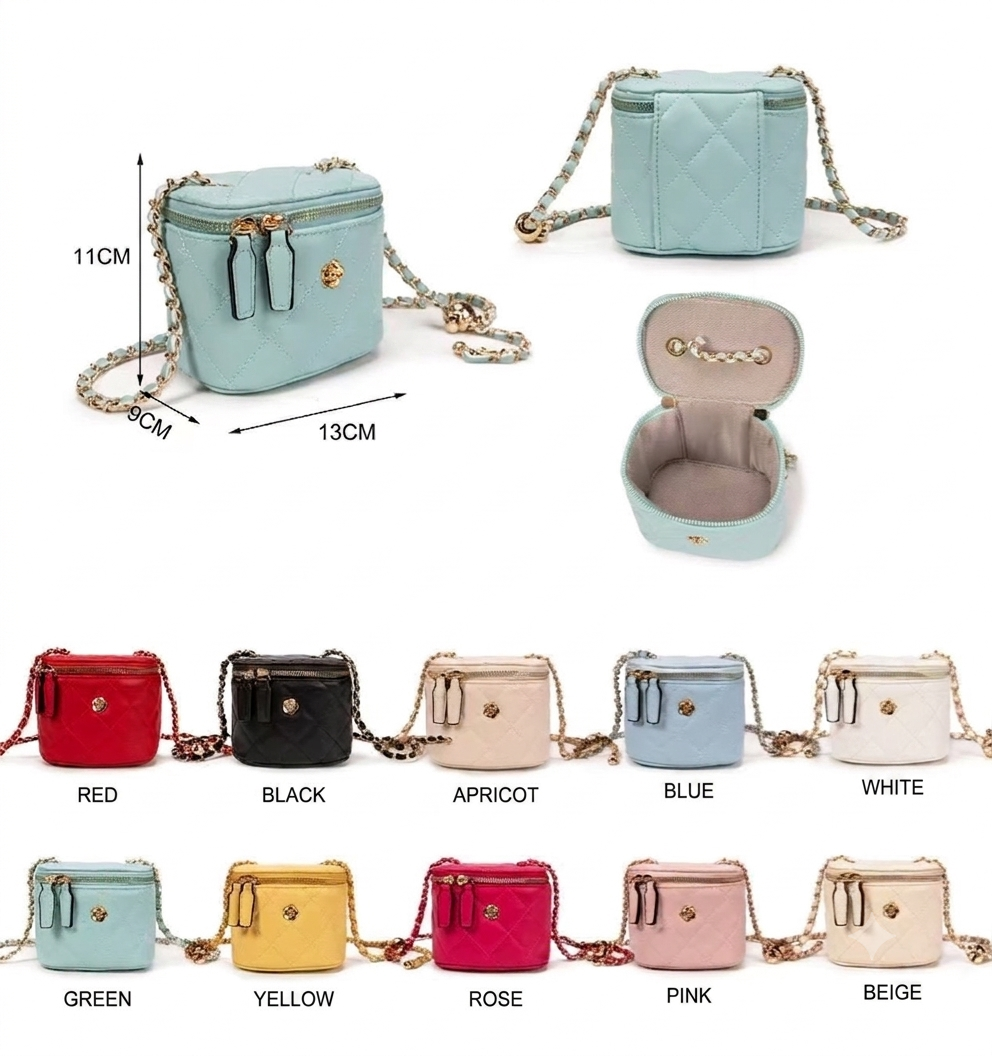 Mini Borsa Vanity a Tracolla Effetto Trapuntato