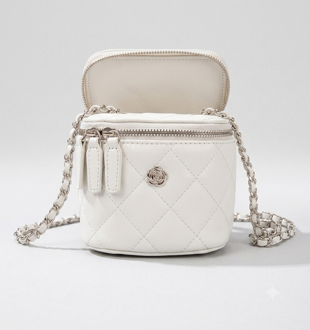 Mini Borsa Vanity a Tracolla Effetto Trapuntato