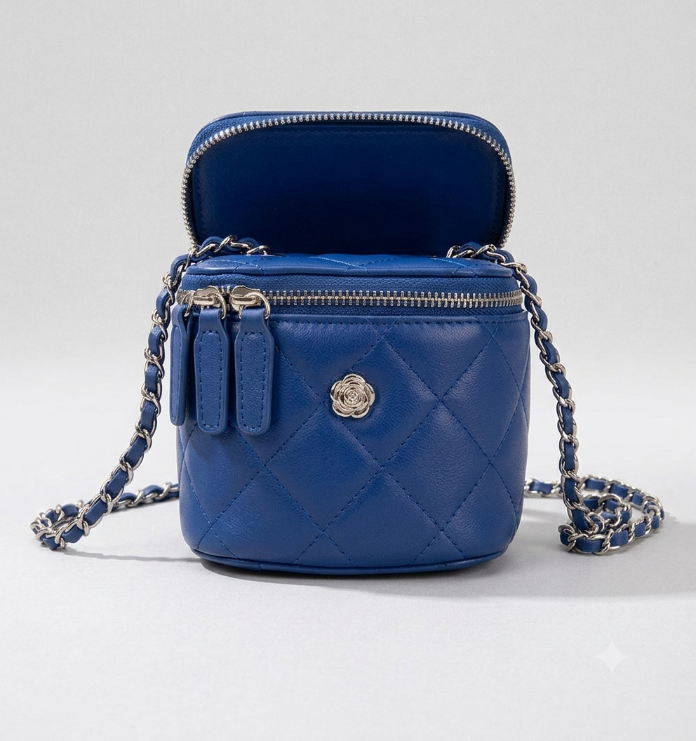 Mini Borsa Vanity a Tracolla Effetto Trapuntato