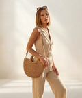 Borsa in Paglia Intrecciata con Tracolla | Stile Naturale Elegante