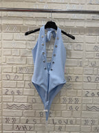 Body Halter con Occhielli Silver
