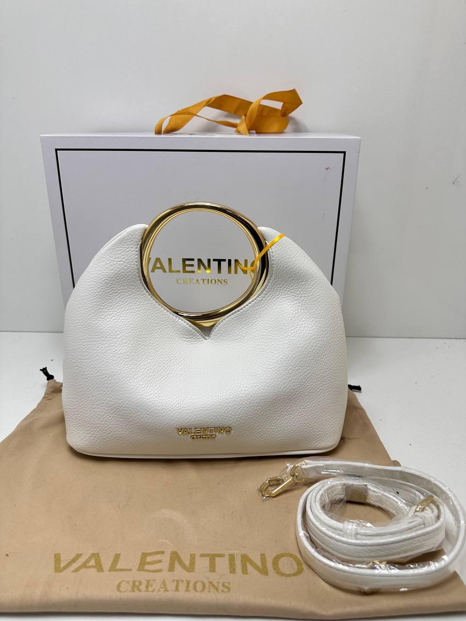 Borsa Hobo "Aura" Valentino Creations – Pelle Martellata con Manico ad Anello Gold