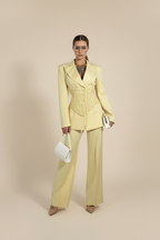 Tailleur "Chantal" con Blazer Bustier e Pantalone Wide Leg