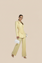 Tailleur "Chantal" con Blazer Bustier e Pantalone Wide Leg