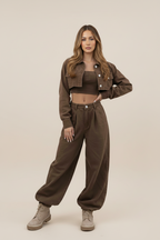 Set Coordinato "Linda" – Denim Chocolate 3 Pezzi