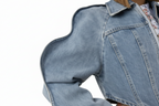 Giacca Denim Cropped "Sculptural Wave"