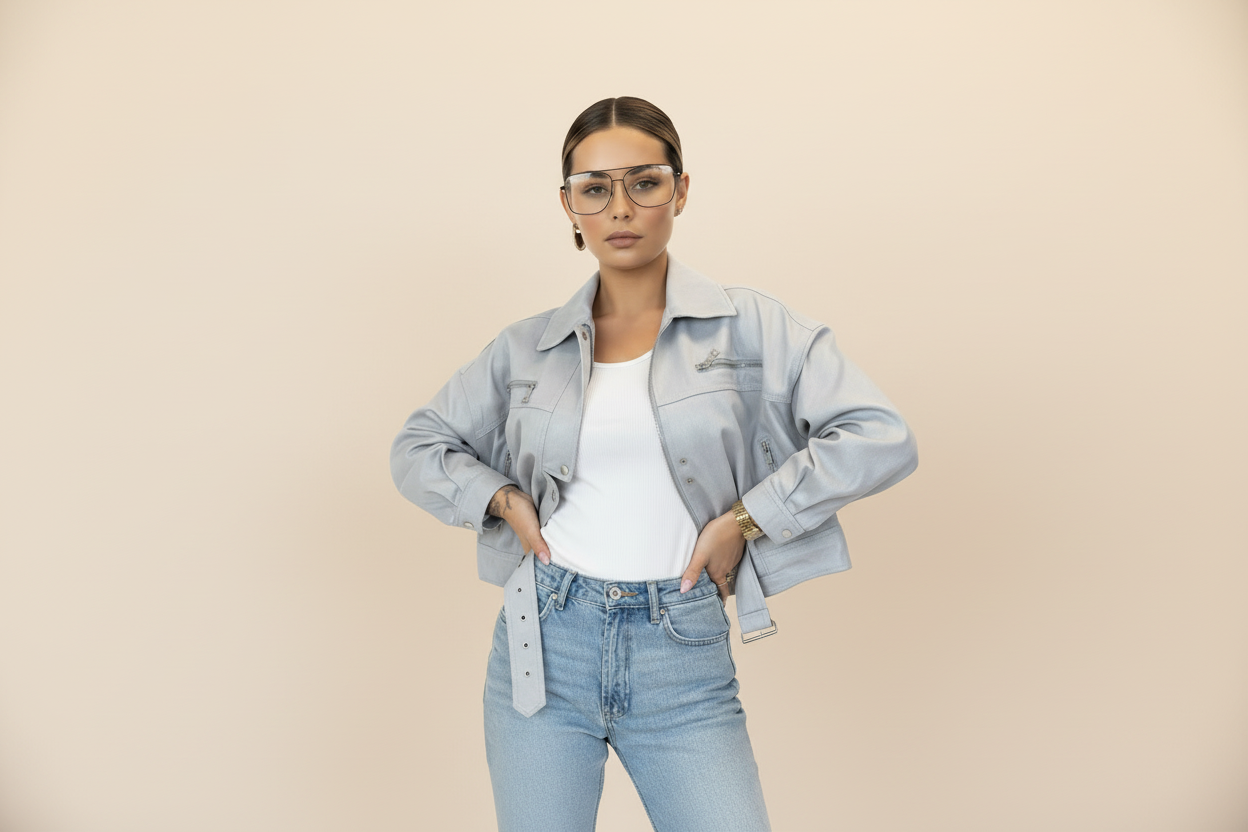 Giacca Biker Oversize "Pastel Urban"