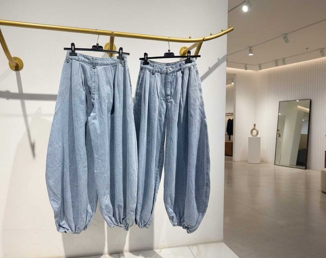 Jeans Balloon "Aria" – Light Blue Denim