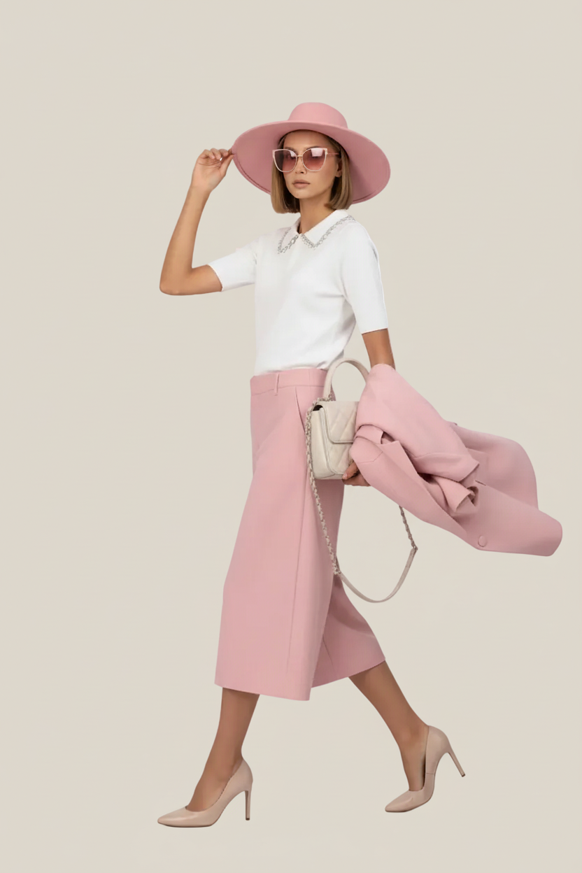 Polo in Maglia "Crystal Bloom"