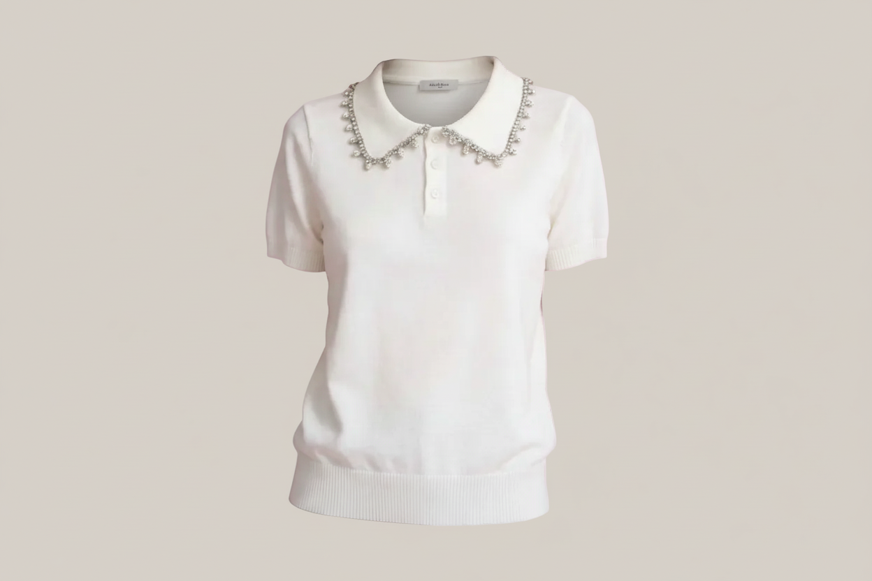 Polo in Maglia "Crystal Bloom"
