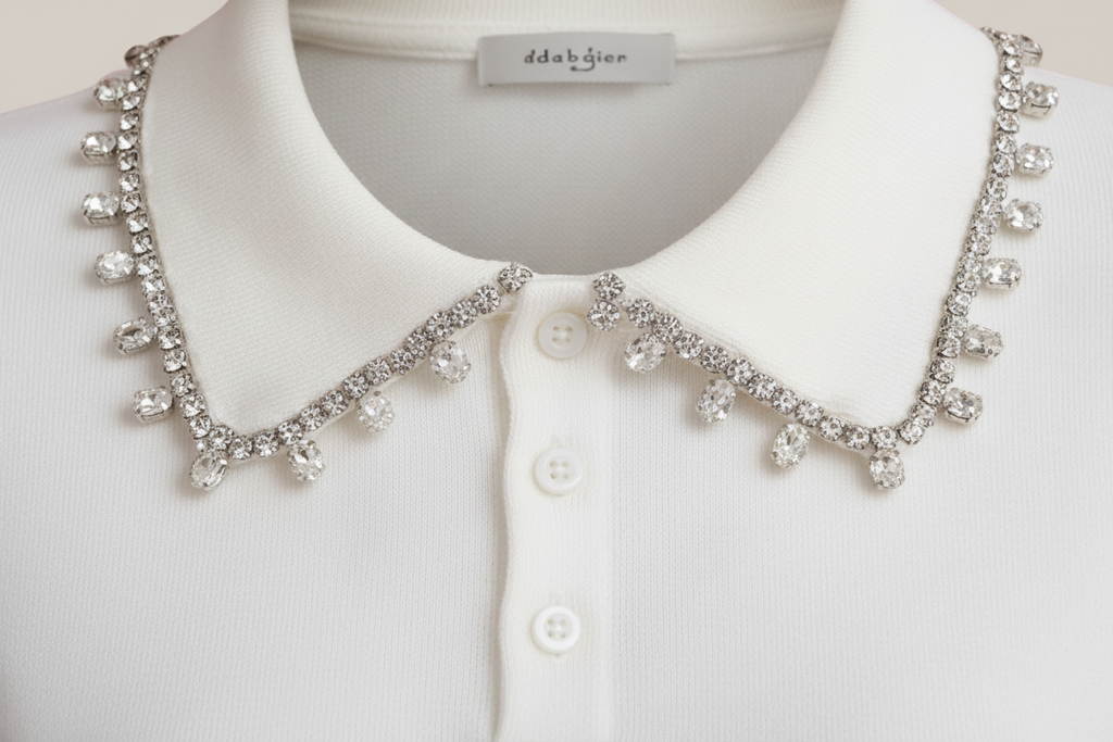 Polo in Maglia "Crystal Bloom"