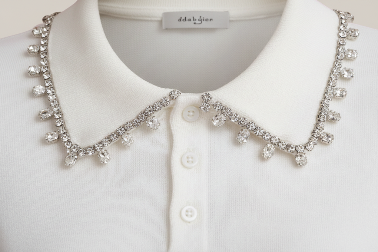 Polo in Maglia "Crystal Bloom"
