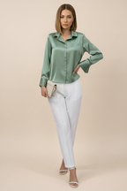 Satin Blouse Sage