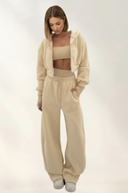 Coord-Set “Madrid” 3 Pezzi - Tuta Urban Soft Sabbia Dorata