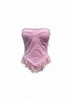 Corsetto Bustier "Fleur de Rose" in Pizzo con Orlo a Punta