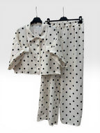 Set Coordinato  "Dalia" – Ivory & Black Dots