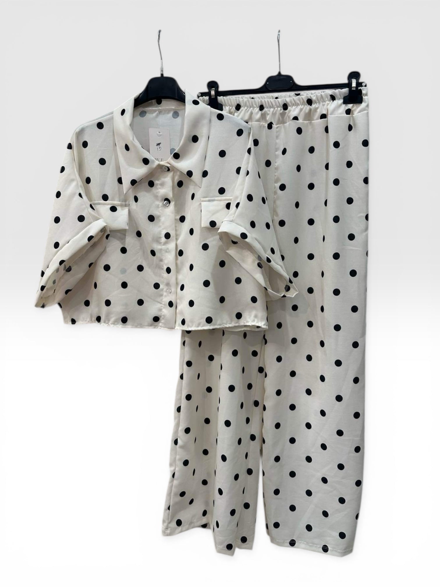 Set Coordinato  "Dalia" – Ivory & Black Dots