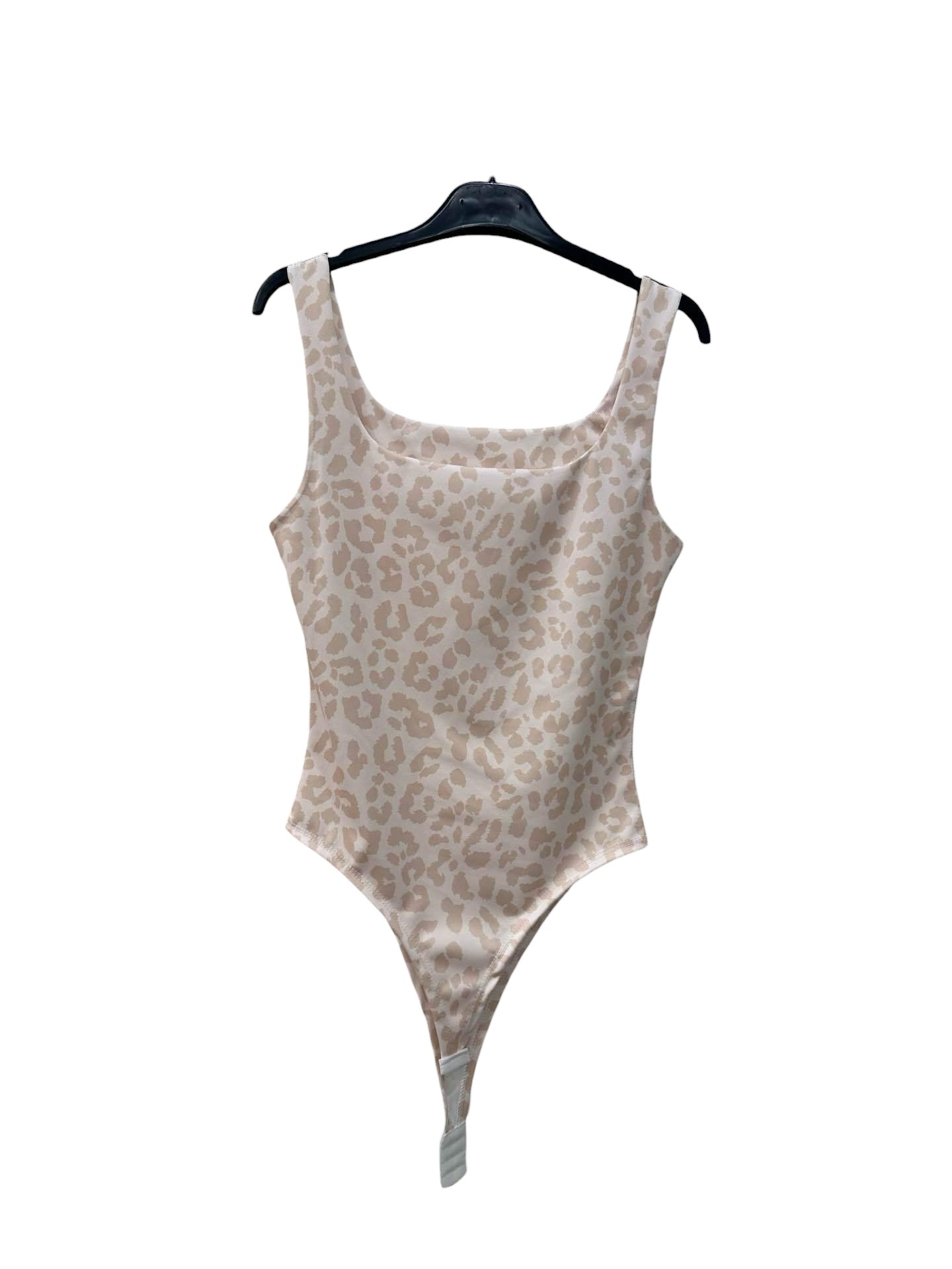 Body "Wild Essence" – Scollo Quadrato con Stampa Leopardata Safari